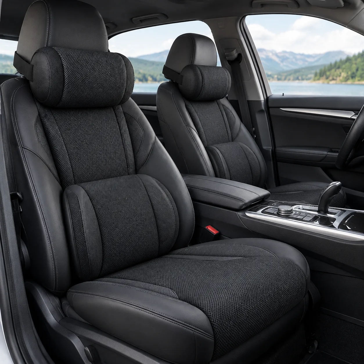 3D Breathable 2-in-1 Memory Foam Car Seat Support