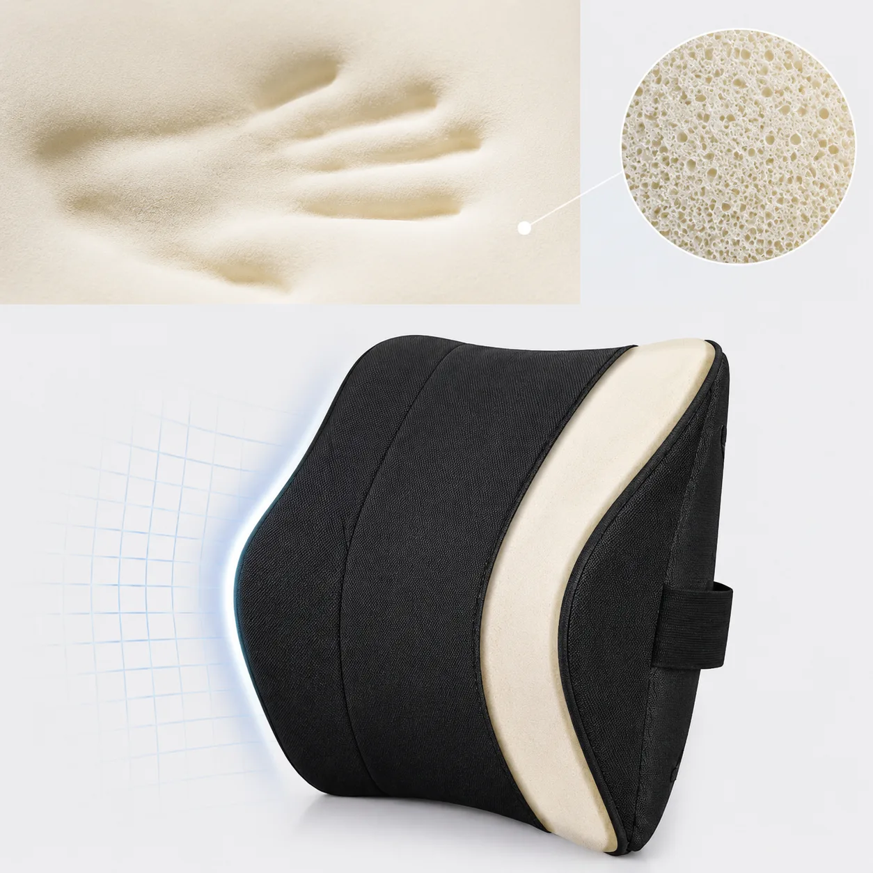 Premium High-Density Memory Foam Car Lumbar Support