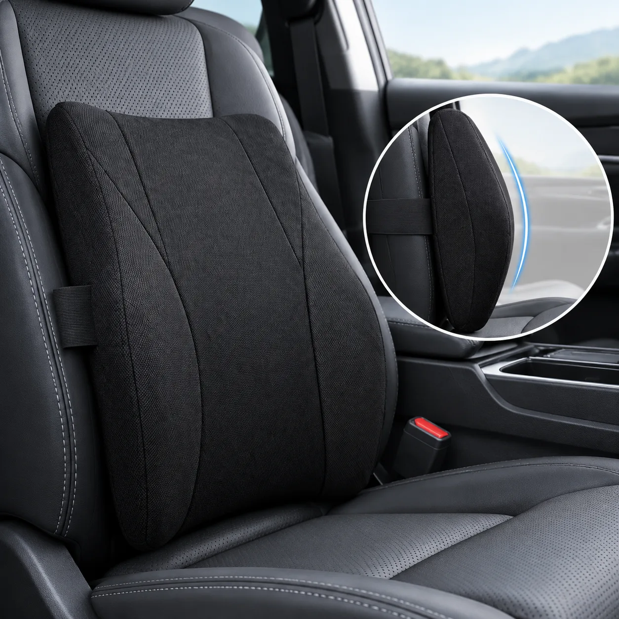 Premium High-Density Memory Foam Car Lumbar Support