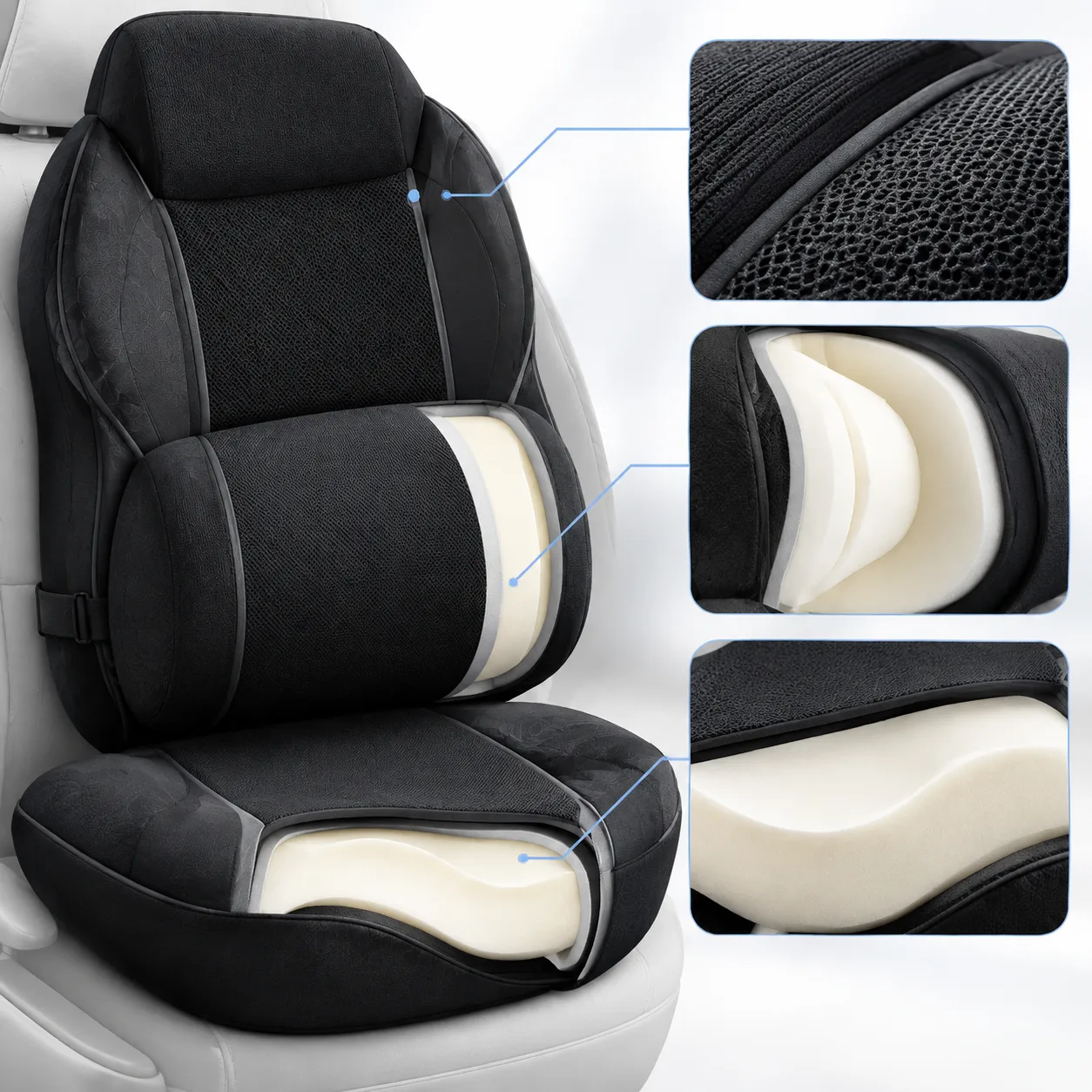 Long-Haul Driver 2-in-1 Memory Foam Lumbar & Seat Support