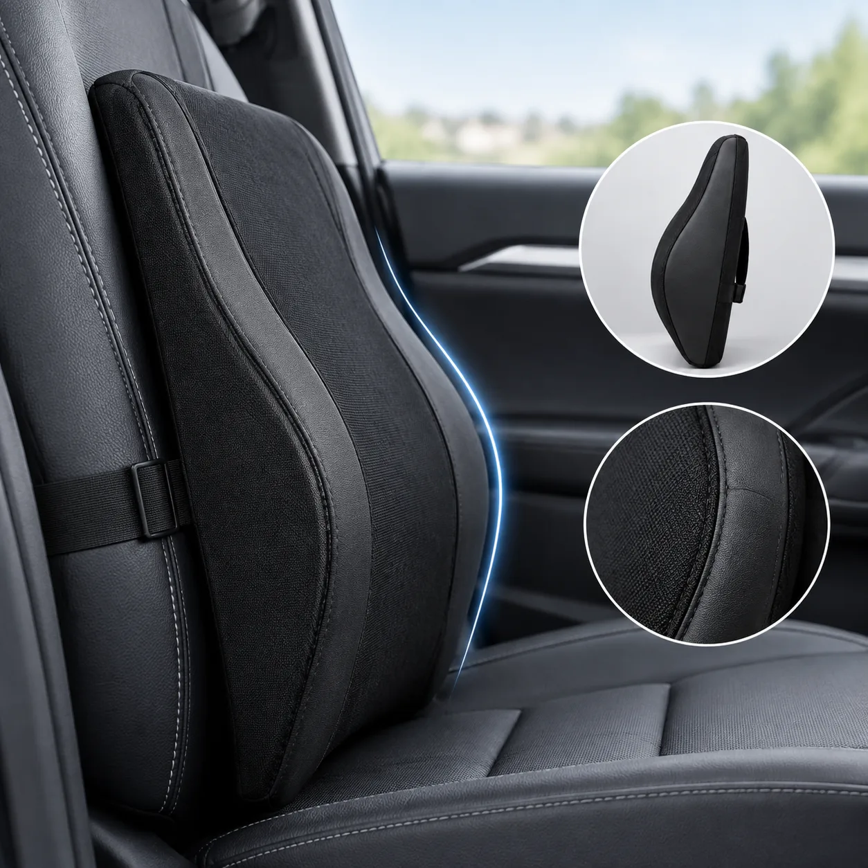 Ergonomic Memory Foam Commercial Vehicle Lumbar Support