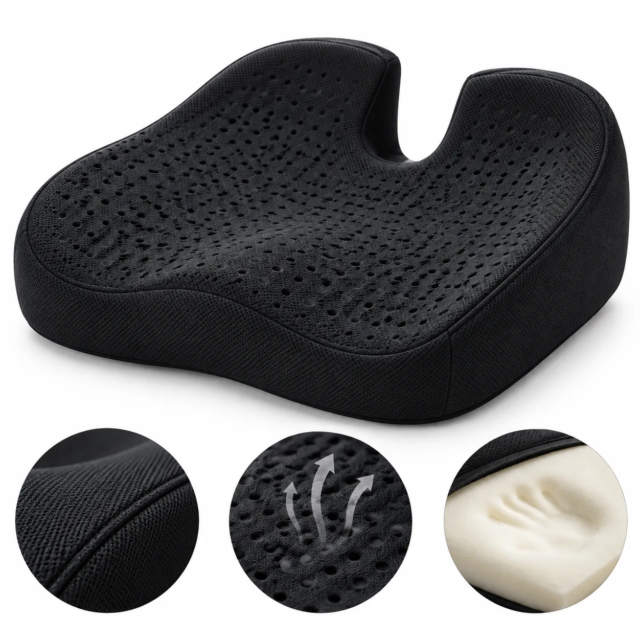 3D Breathable Memory Foam Car Seat Cushion