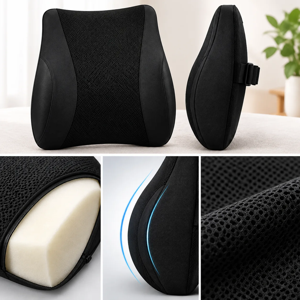 Private Label Memory Foam Car Lumbar Support Gift Set
