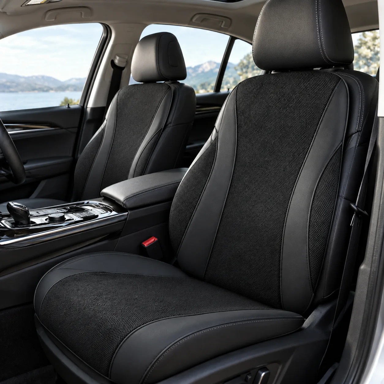 2-in-1 Memory Foam Car Lumbar & Seat Cushion