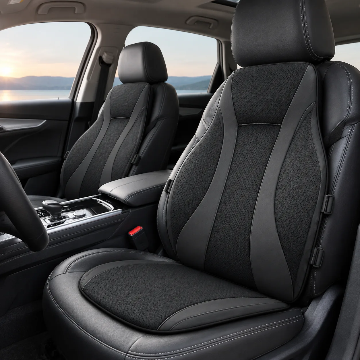 3D Breathable Full-Back Memory Foam Car Support